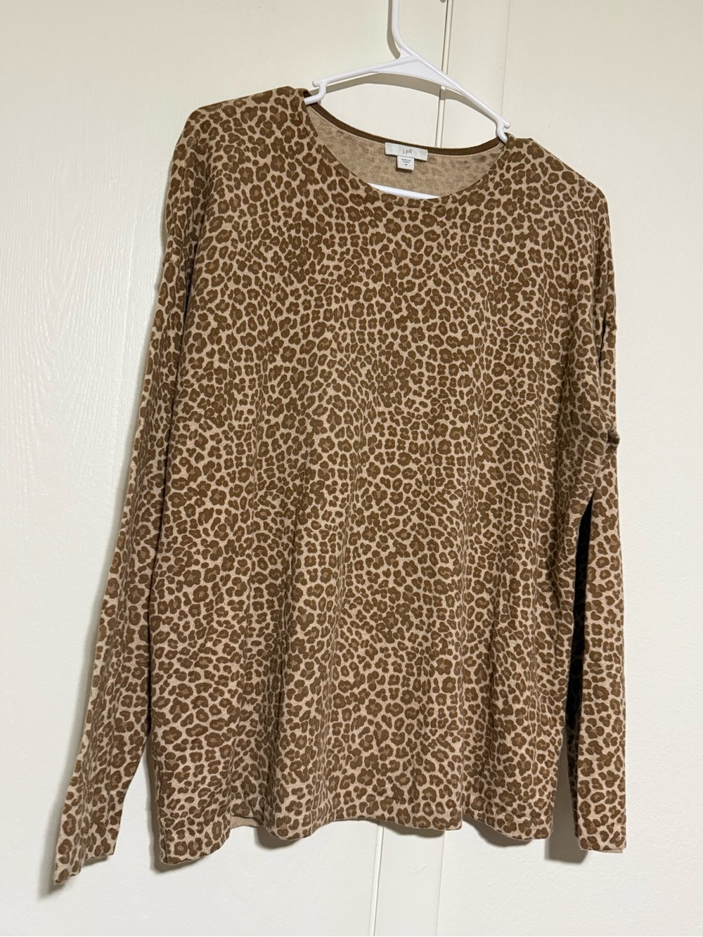 J. Jill Leopard Print Crewneck Sweater - M